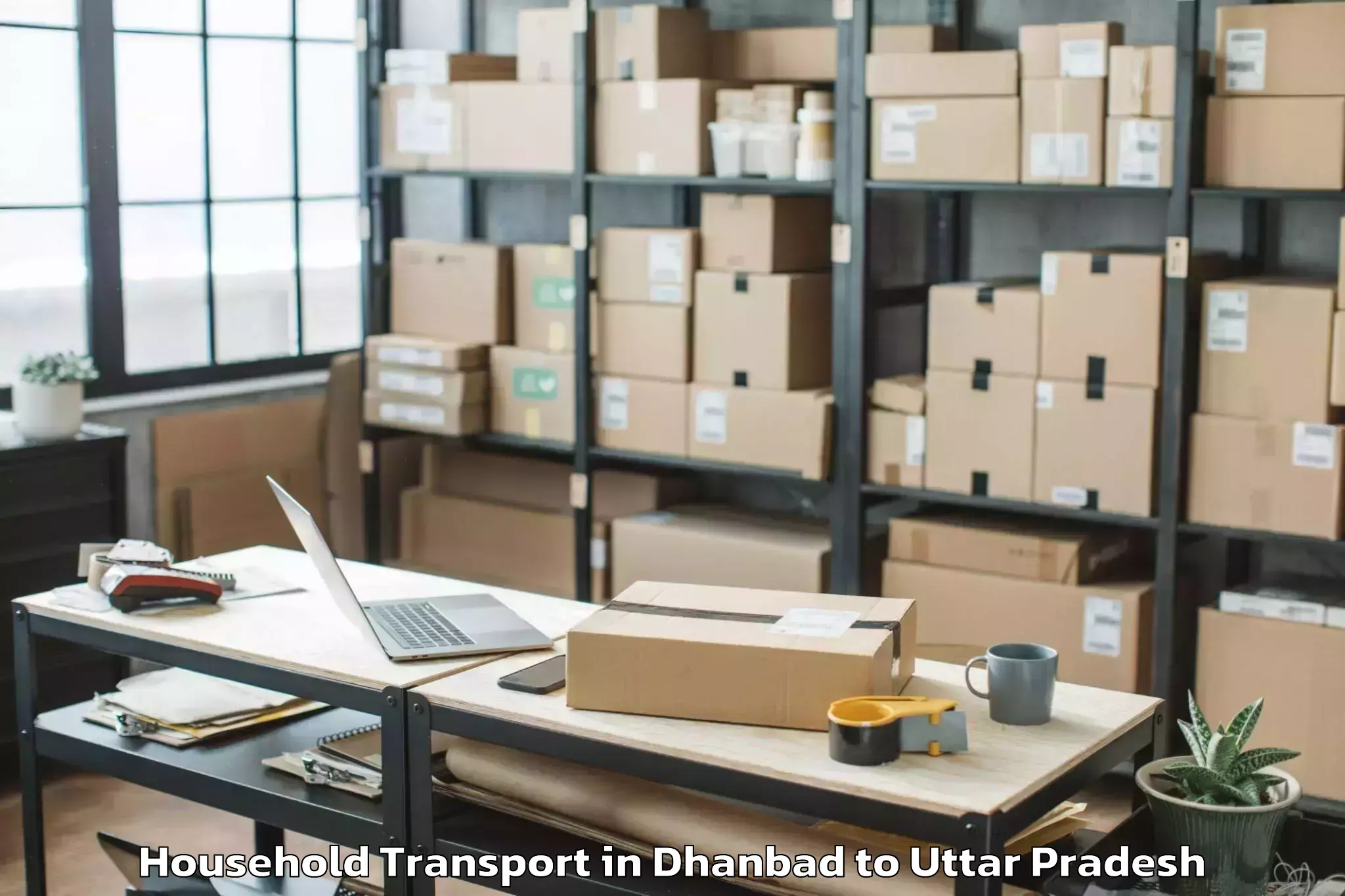 Book Dhanbad to Gaur City Mall Greater Noida Household Transport Online